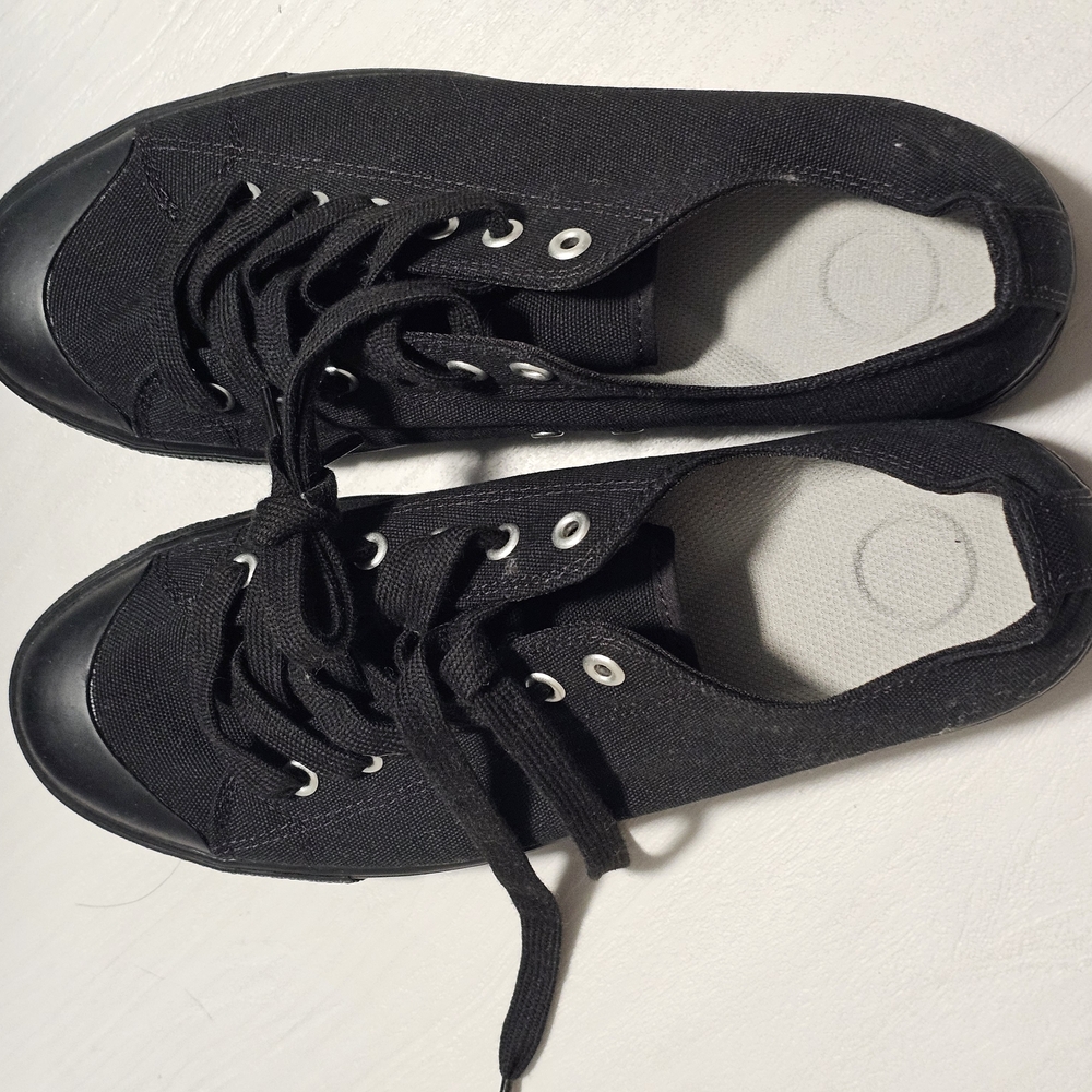 Muji Black Canvas Sneakers